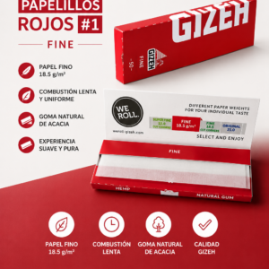 Papel marca GIZEH rojo #1